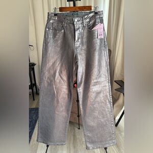 Metallic Silver Jeans
